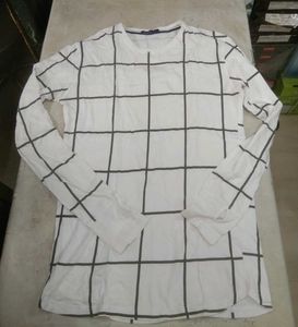 Mens White Checks T-Shirt
