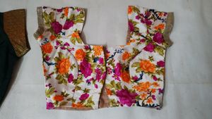 Set Of 2 Blouse - Green And Multicolour
