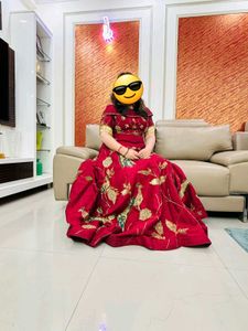 Maroon Off Shoulder Indo Western Gown