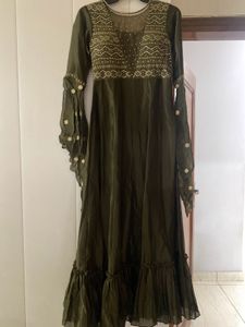 Olive Green Sequin Dress