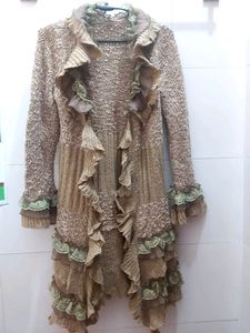 Women Brown Long Winter Sweater
