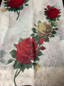 fix rate khaki colour flower print saree