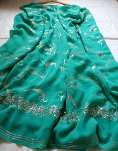 Elegant Green Saree with full Sequins