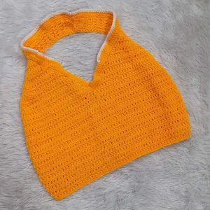Tangerine Shaded Crochet Top