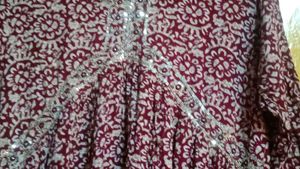 Maroon Floral Print Kurta