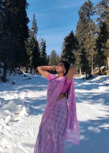 Elegant Pink Saree🔥 with Blouse