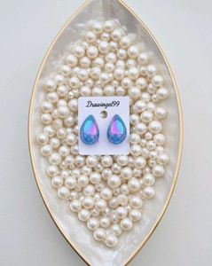 Vibrant Pink Iridescent Teardrop Dangle Earrings