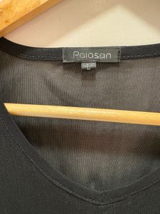 Elegant Black Imported Mesh Top