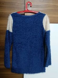 Cozy Two-Tone Fuzzy Sweater