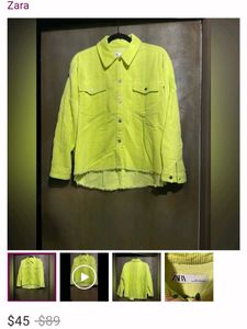 zara Yellow Corduroy Shirt