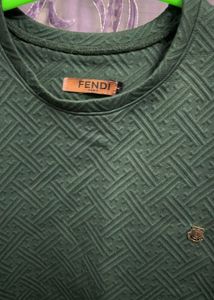 FENDI Green Patterned T-Shirt