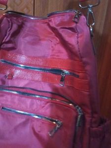 Maroon Crossbody Bag with Pockets