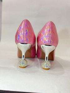 Holographic Pink Party Wear Heels For Women