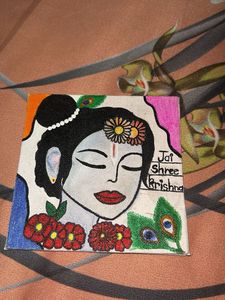Handmade Krishna Canvas Art