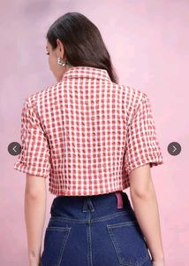 Red Gingham Crop Top