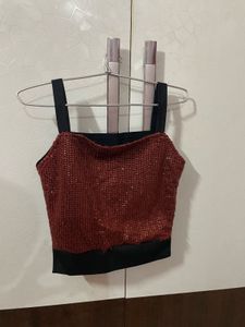 Sparkly Red Crop Top