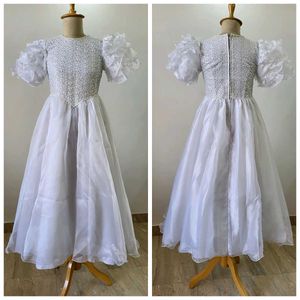 Elegant White Gown Length 46 Inches