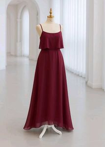 Burgundy Chiffon Gown