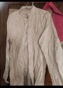 Embroidered Cream Kurta