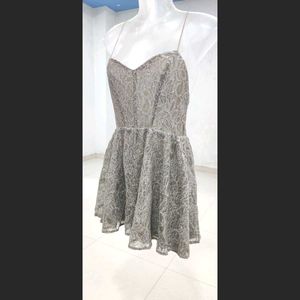 Silver lace romper