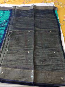 Georgget Daily Wear Saree, Green With black border