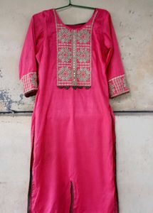 Pink Embellished Kurti