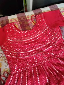Dark Pink  Embroidered Sharara Set