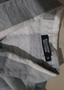 Gray &amp; White Checkered Button-Down Shirt