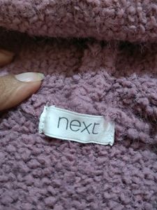 Purple Woolen hooded Crop Hoody