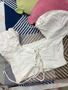 White Crop Backless Top