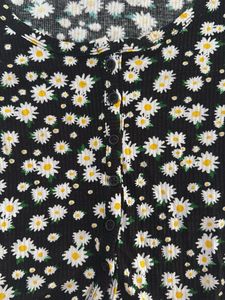 cute floral black top