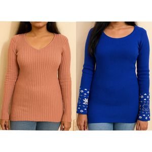 Ribbed Long Sleeve Tops