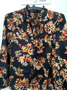 Vero moda Floral Print Tie-Neck Blouse