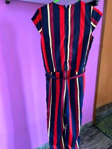 Capsleeves Striped Jumpsuit-Bust Size 32inch