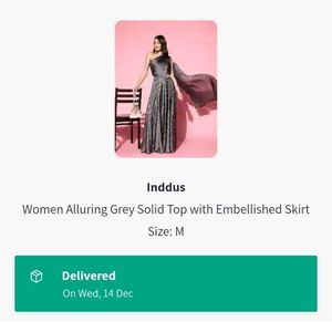 Inddus Elegant Grey Lehenga Choli