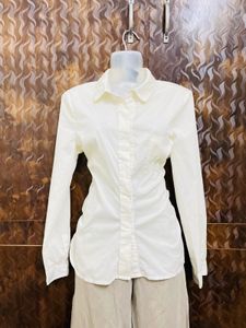 Y2k Vintage Pintresty Fitted Off White Shirt