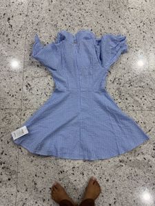 Blue Gingham Mini Dress