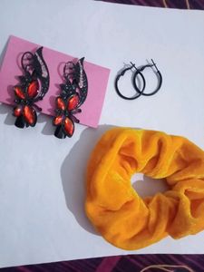 Combo ( Earings, Clips , Scrunch )