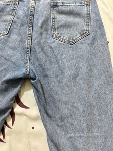 High Waist Cropped Straight Jeans