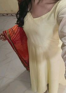Women&#39;s Yellow Anarkali Suit