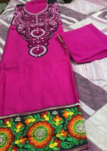 Purple Rani Shades Pach Work Soft Duppta