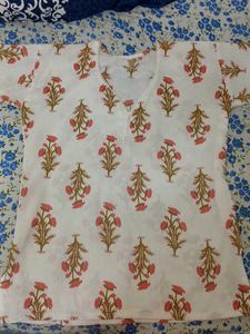 Floral Print Cotton Kurti