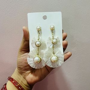 Pearl Tassel Drop Earrings