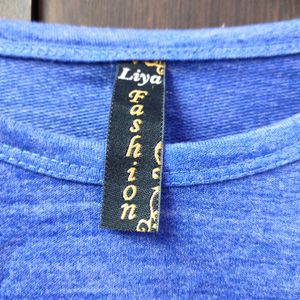 Blue Cotton Tshirt For Women | Size 34