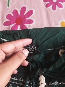 Green Embroidered Peasant Blouse