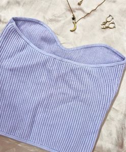 Lavender Tube Top with Ribbed Knit