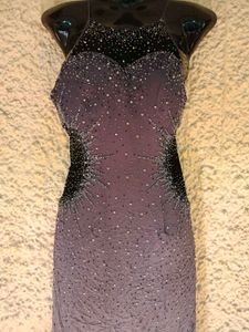 Elegant Grey Spaghetti strap Cut Dana Evening Gown