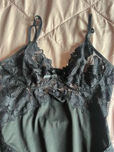 Midnight Black Lace Bodysuit 🖤🪩