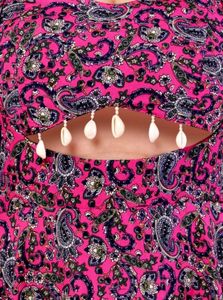 Pink Floral Cutout Maxi Dress