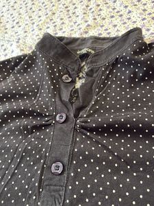 Black Top- Net in Back Side- Polka Dots